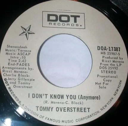 Tommy Overstreet - I Don't Know You (Anymore)