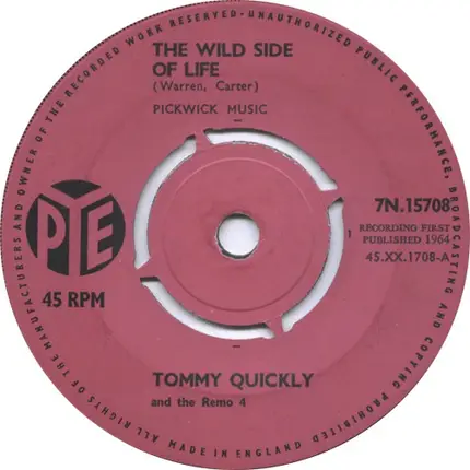 Tommy Quickly & The Remo Four - The Wild Side Of Life