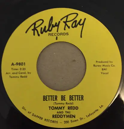 Tommy Redd And The Reddymen - Better Be Better / Hurtin'