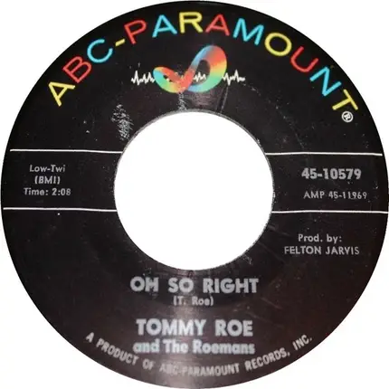 Tommy Roe And The Roemans - I Think I Love You / Oh So Right