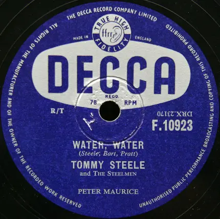 Tommy Steele And The Steelmen - Water, Water