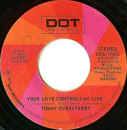 Tommy Overstreet - Send Me No Roses / Your Love Controls My Life