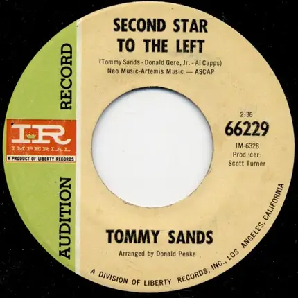 Tommy Sands - Candy Store Prophet / Second Star To The Left