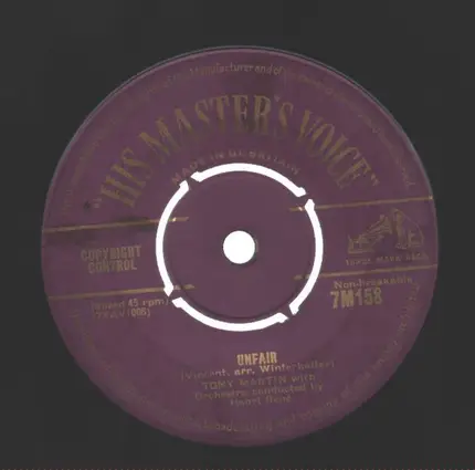 Tony Martin With Orchestra - Unfair / Sorta On The Border