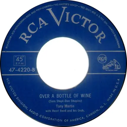Tony Martin With Henri René And His Orchestra - You'll Know / Over A Bottle Of Wine