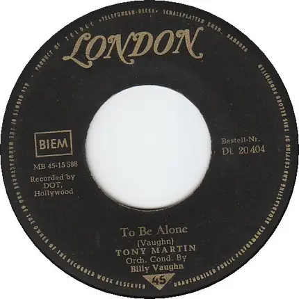 Tony Martin - To Be Alone