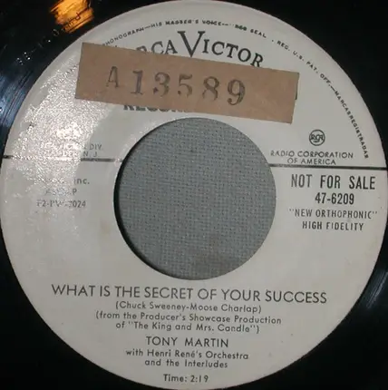 Tony Martin - Young Ideas / What Is The Secret Of Your Success