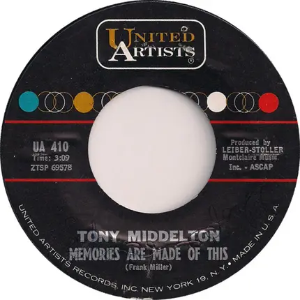 Tony Middleton - Memories Are Made Of This