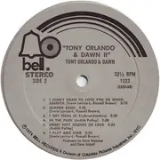 LP - Tony Orlando & Dawn - Tony Orlando & Dawn II - Still Sealed