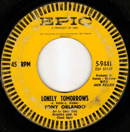 Tony Orlando - Halfway To Paradise / Lonely Tomorrows