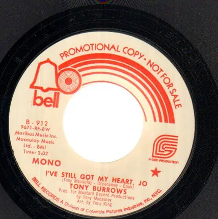 Tony Burrows - I've Still Got My Heart, Jo