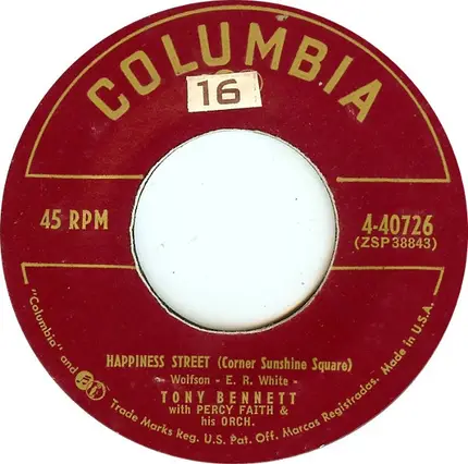 Tony Bennett - From The Candy Store On The Corner To The Chapel On The Hill / Happiness Street (Corner Sunshine Sq