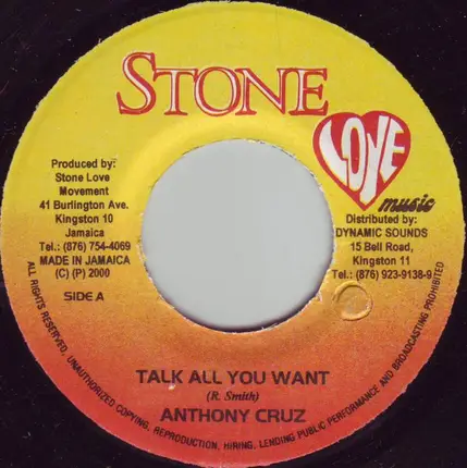 Tony Cruz , Blingz Crew - Talk All You Want / The Greatest