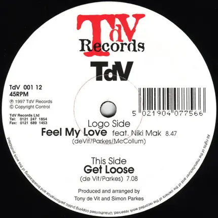 Tony De Vit - Feel My Love / Get Loose