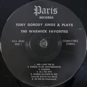 LP - Tony Gorody - Tony Gorody Sings And Plays The Warwick Favorites