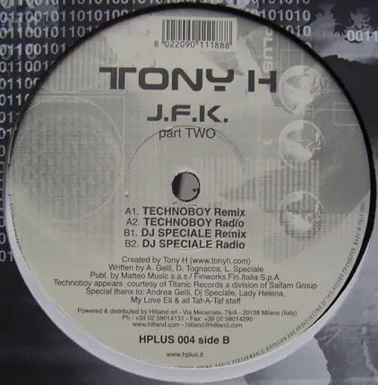 Tony H - J.F.K. (The Remixes Part Two)