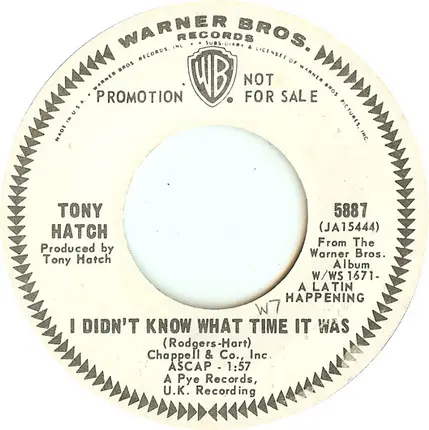 Tony Hatch - I Didn't Know What Time It Was