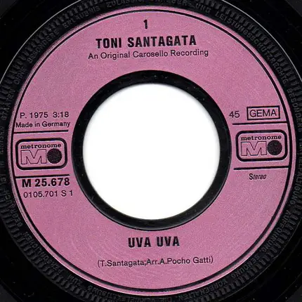 Tony Santagata - Uva Uva / E Mi Vien Voglia