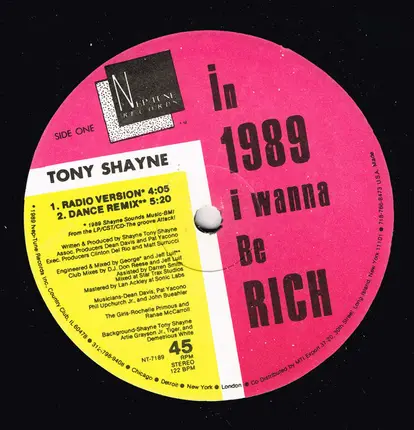 Tony Shayne - In 1989 I Wanna Be Rich
