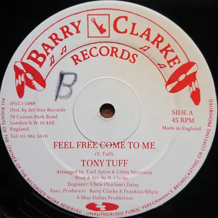 Tony Tuff , Neville Lindo - Feel Free Come To Me / Surely