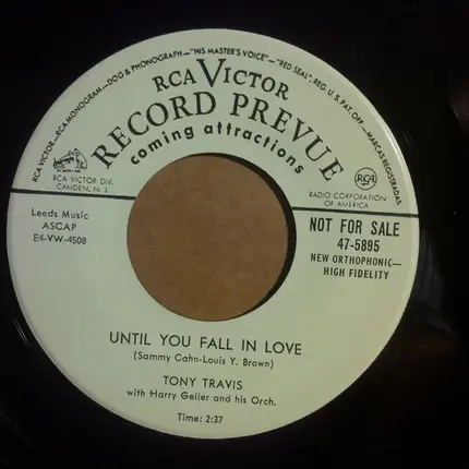 Tony Travis - Until You Fall In Love /  Was That The Human Thing to Do