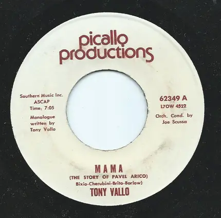 Tony Vallo - Just Say I Love Her / Ma Ma