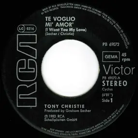 Tony Christie - Te Voglio Mi' Amor' (I Want You My Love)