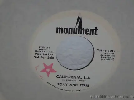 Tony And Terri - California, L.A./Everybody Can't Play