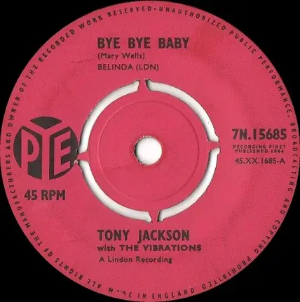 Tony Jackson & The Vibrations - Bye Bye Baby