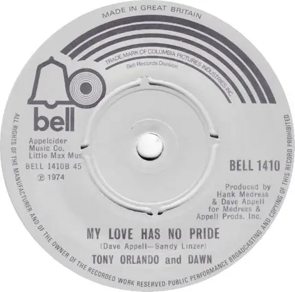 Tony Orlando & Dawn - Look Into My Eyes Pretty Woman / My Love Has No Pride