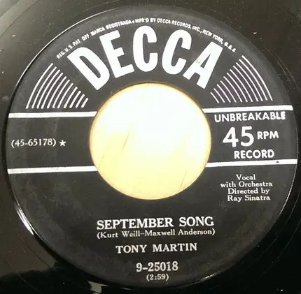 Tony Martin - Begin The Beguine / September Song