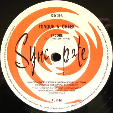 Tongue 'N' Cheek, Tongue N Cheek - Encore