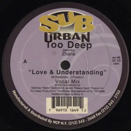 Too Deep Featuring Zhana Saunders - Love & Understanding (The Remixes)