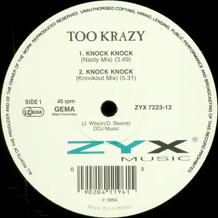 Too Krazy - Knock Knock