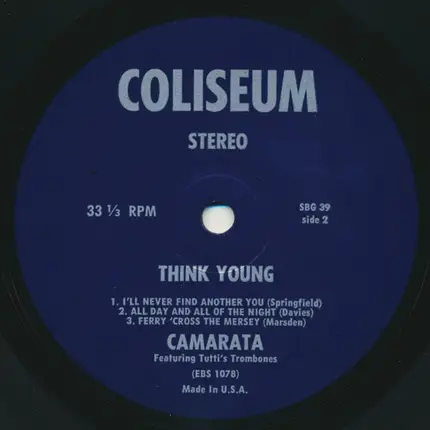 Toots Camarata And His Orchestra Featuring Tutti's Trombones - Think Young