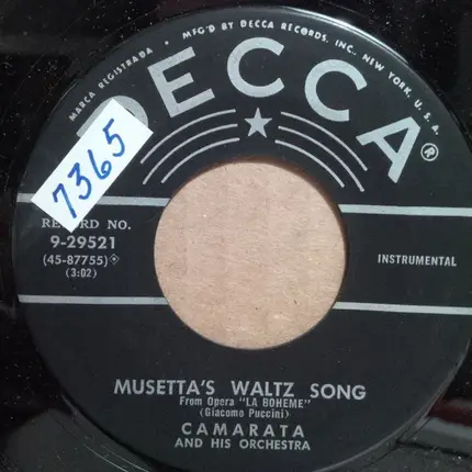 Toots Camarata And His Orchestra - O Mio Babbino Caro