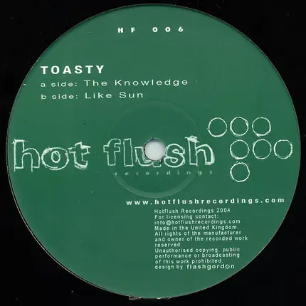 Toasty - The Knowledge / Like Sun