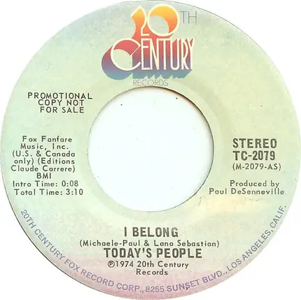 Today's People - I Belong