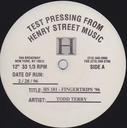 Todd Terry - Fingertrips '96