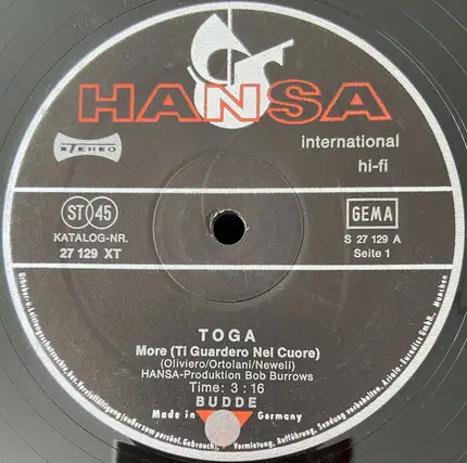 Toga / Mody-Vation - More (Ti Guardero Nel Cuore) / Brother Monkey