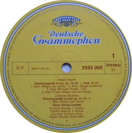 Haydn / Brahms - Streichquartett G-dur Nr.1 / Streichquartett a-moll Nr. 2