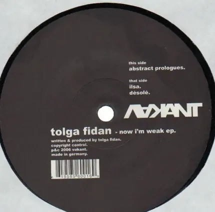 Tolga Fidan - NOW I'M WEAK EP