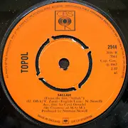 7inch Vinyl Single - Topol - Jerusalem, Jerusalem / Sallah