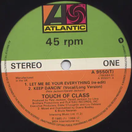 Touch Of Class - Let Me Be Your Everything