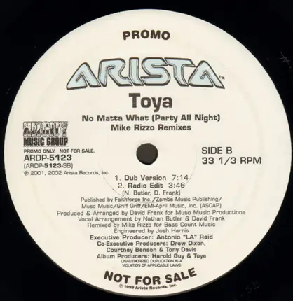 Toya - No Matter What (Party All Night) (Mike Rizzo Remixes)