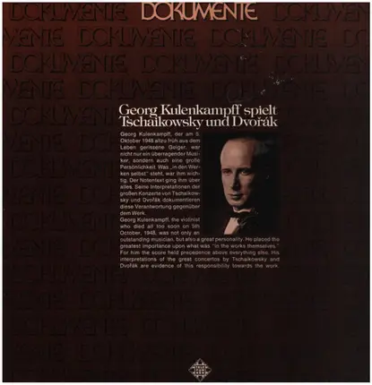 Tschaikowsky / Dvorak - Georg Kulenkampff Spielt Tschaikowsky Und Dvorak