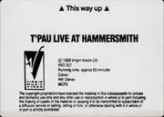 VHS - T'Pau - Live At Hammersmith