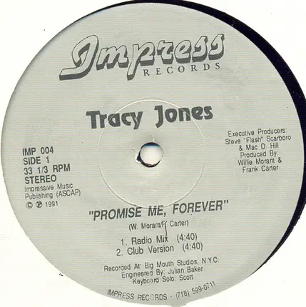 Tracy Jones - Promise Me, Forever