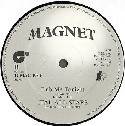 Trevor Walters / Ital Full Star - Love Me Tonight / Dub Me Tonight