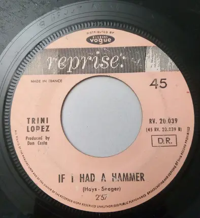 Trini Lopez - A-me-ri-ca / If I Had A Hammer